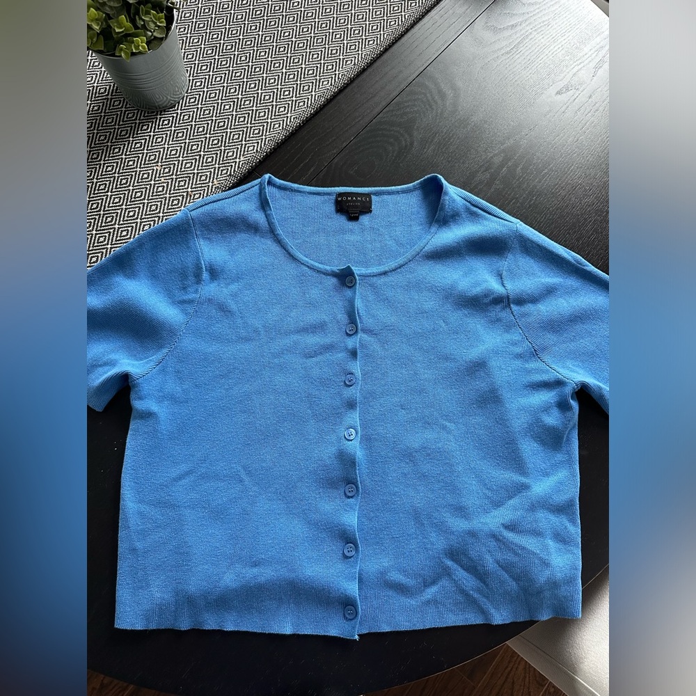 Blue cardigan